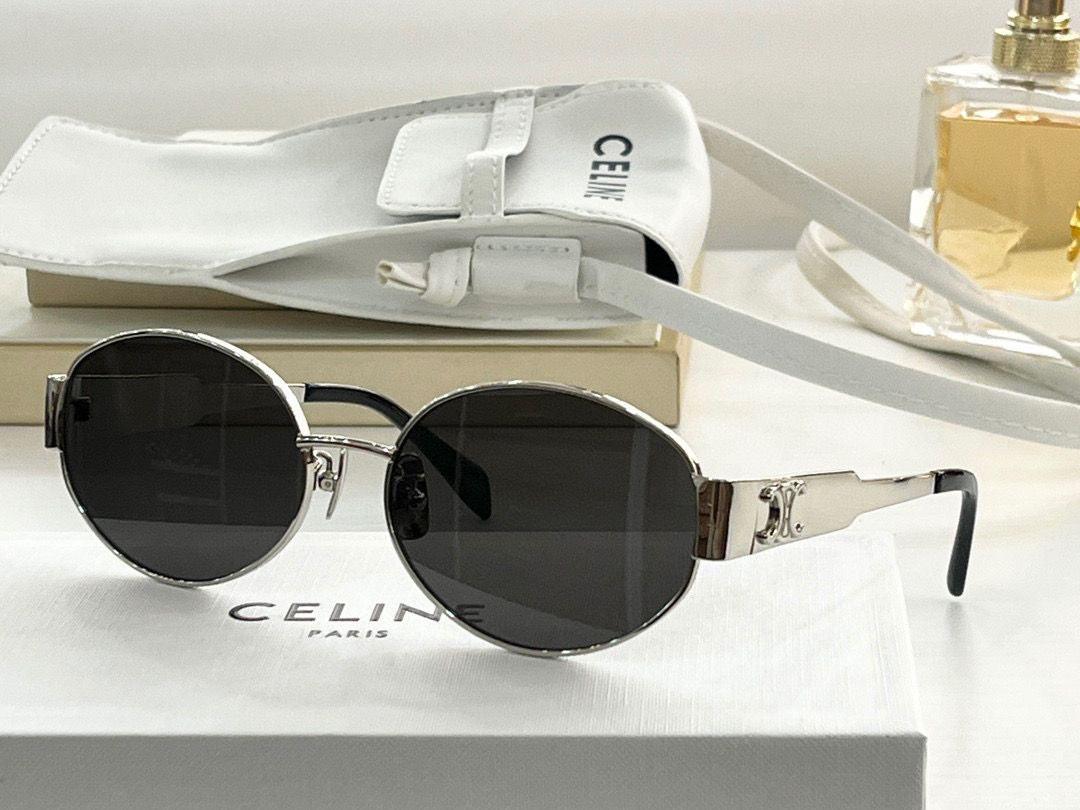 CELINE ovals Triomphe Metal 01 CL40235U 30N Sunglasses ✨ - buyonlinebehappy