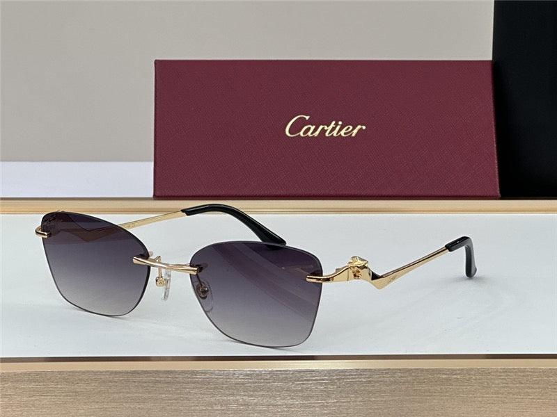 CARTIER CT 0120 - Trouserer - Platinum-Gold Sunglasses Men's Sunglasses 👑 - buyonlinebehappy