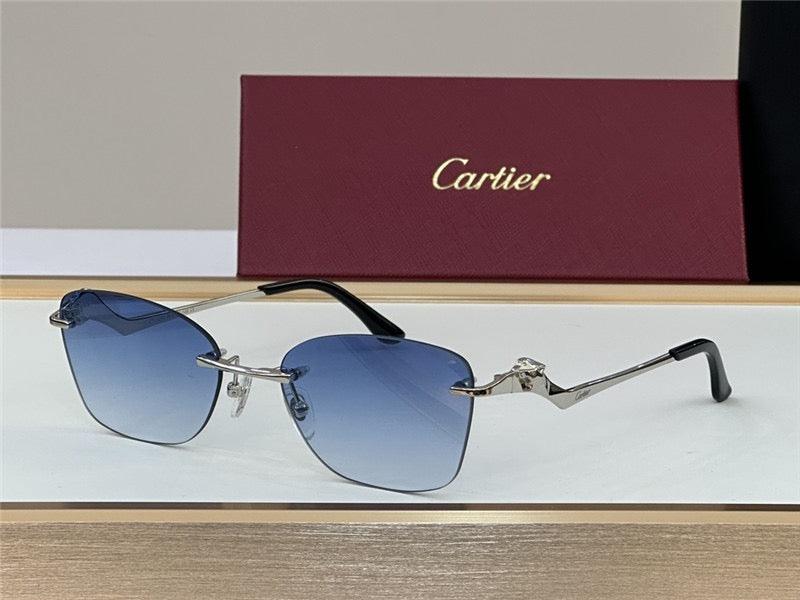 CARTIER CT 0120 - Trouserer - Platinum-Gold Sunglasses Men's Sunglasses 👑 - buyonlinebehappy