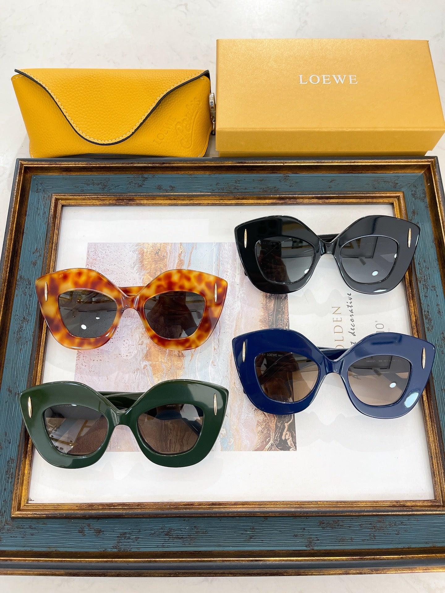 LOEWE Butterfly Inflated Round-Frame Acetate 40127 Sunglasses ✨ - buyonlinebehappy