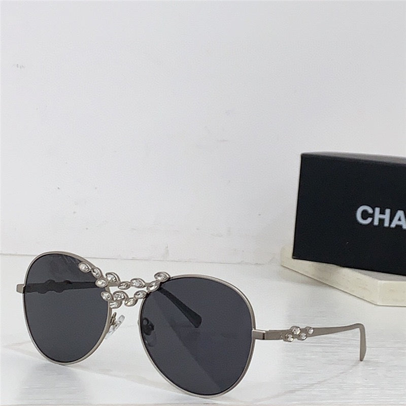 2024 CHANEL Pilot Metal & Strass Sunglasses 9566B 🖤 - buyonlinebehappy