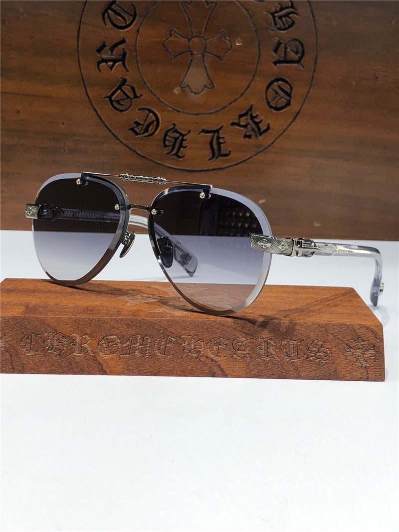 Chrome Hearts 8267 Metal frame Luxury Pilot Sunglasses🔱 - buyonlinebehappy