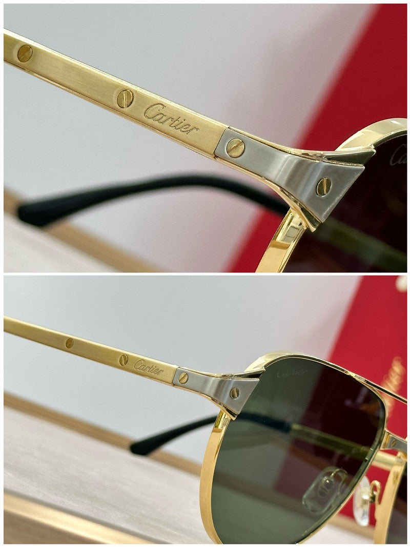 Cartier Exception POLARISED CT0425S 001 Sunglasses Pilot 59-16-140 ✨ - buyonlinebehappy