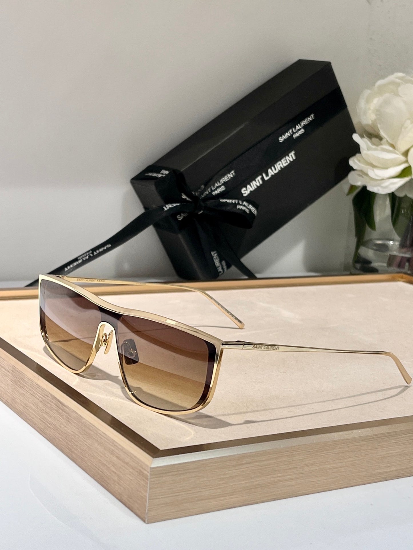 Saint Laurent SILVER-GOLD SL 605 LUNA’ Sunglasses✨ - buyonlinebehappy