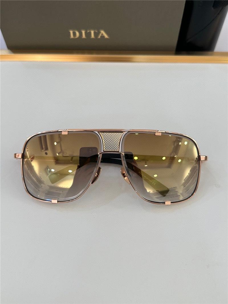 1 DITA MACH-FIVE Rose Gold-Gold-Brown Unisex Clear Sunglasses 🔱 - buyonlinebehappy