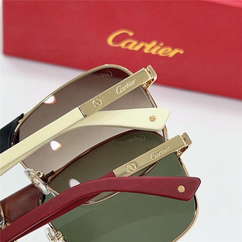 CARTIER SANTOS CT0389S Horn Men's SUNGLASSES 👑 - buyonlinebehappy