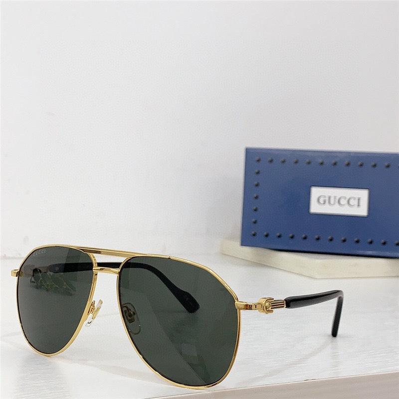 GUCCI GG1220S Gold-Gold-Brown Unisex Clear Sunglasses ✨ - buyonlinebehappy