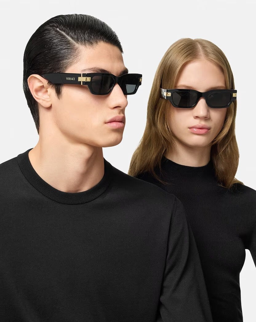 Versace VE4465 GB1/87 53-18 Rectangle Unisex SUNGLASSES ✨ - buyonlinebehappy