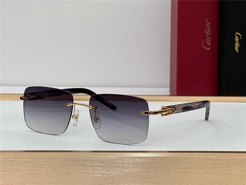 CARTIER Lens Buffalo Horn 60MM-140MM Men's Sunglasses CT0031RS 001 ✨ - buyonlinebehappy