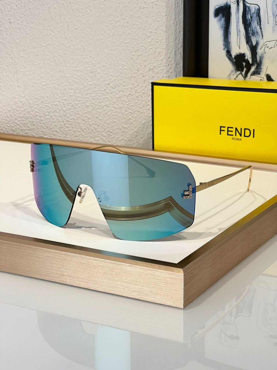 Fendi 2024 First Mask FE 4121 US 28G Shield Sunglasses Women's✨ - buyonlinebehappy