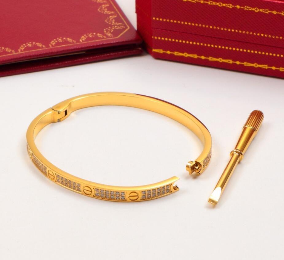 Cartier 18K Gold Plated Jewelry LOVE Bracelet yellow rose silver with Zircon✨ - buyonlinebehappy