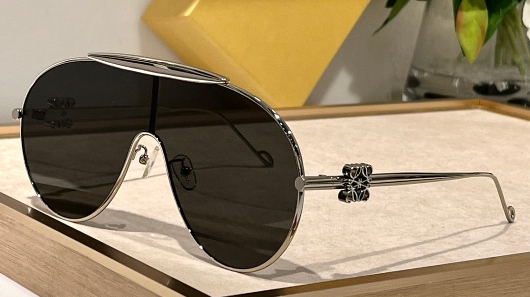 New Season LOEWE Spoiler aviator mask glasses in metal 40111U ✨ - buyonlinebehappy