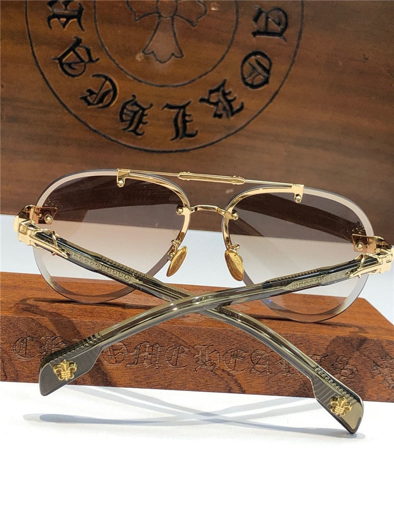 Chrome Hearts 8267 Metal frame Luxury Pilot Sunglasses🔱 - buyonlinebehappy