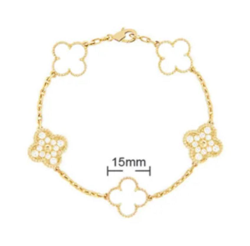 Van Cleef Vintage Alhambra Bracelet 18K Gold Plated Women's Jewelry 19 models✨ - buyonlinebehappy