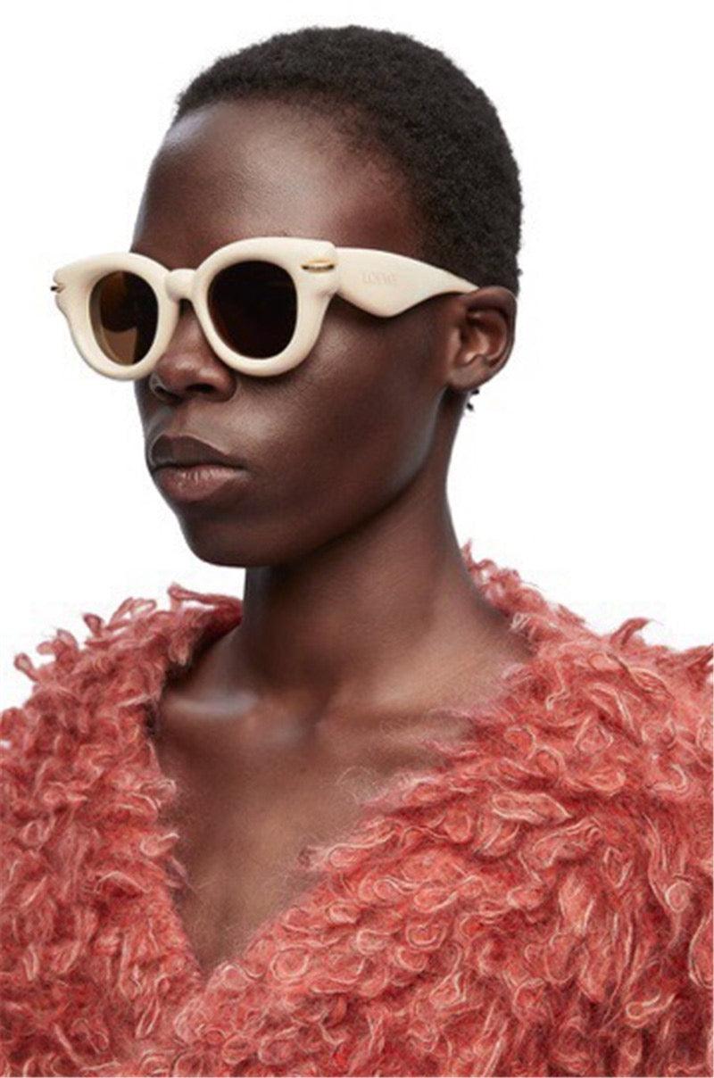 LOEWE Butterfly Inflated Round-Frame Acetate Sunglasses ✨ - buyonlinebehappy