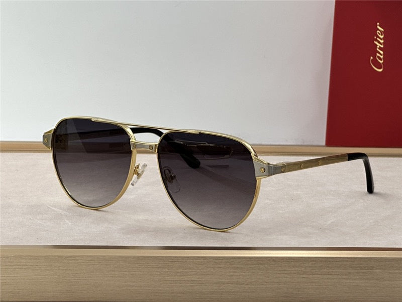 Cartier Exception POLARISED CT0425S 001 Sunglasses Pilot 59-16-140 ✨ - buyonlinebehappy