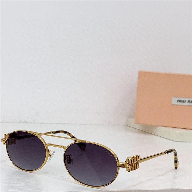 Miu Miu MU54ZS Oval Gold-Black Frame 53mm Women's Sunglasses✨ - buyonlinebehappy