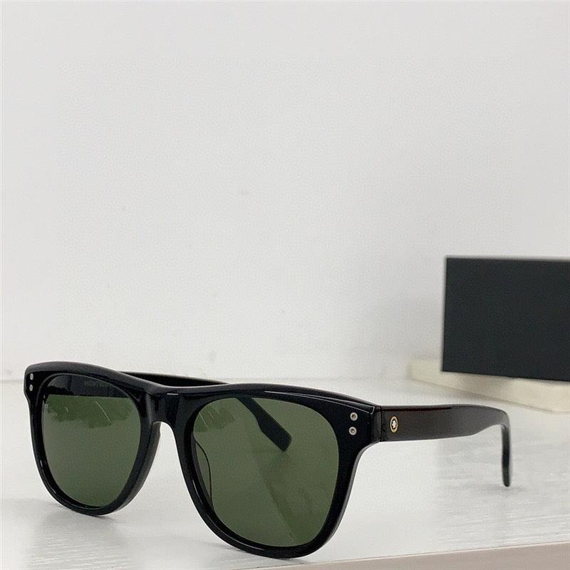 Mont Blanc Sunglasses MB 0124 S 001 Black / Silver Grey Lens Aviator 53-18🏎 - buyonlinebehappy