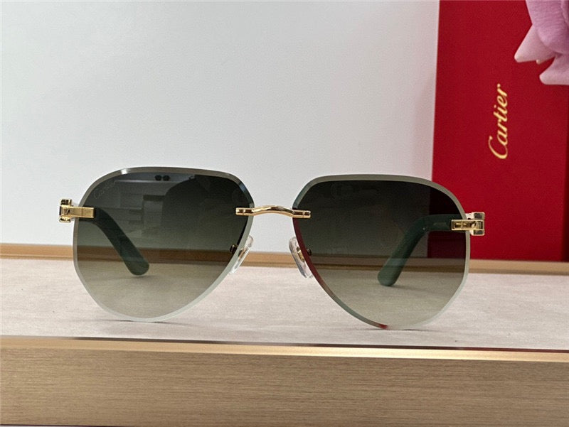 Cartier C DECOR CT0440S Wood frame Unisex Sunglasses 🐆 - buyonlinebehappy