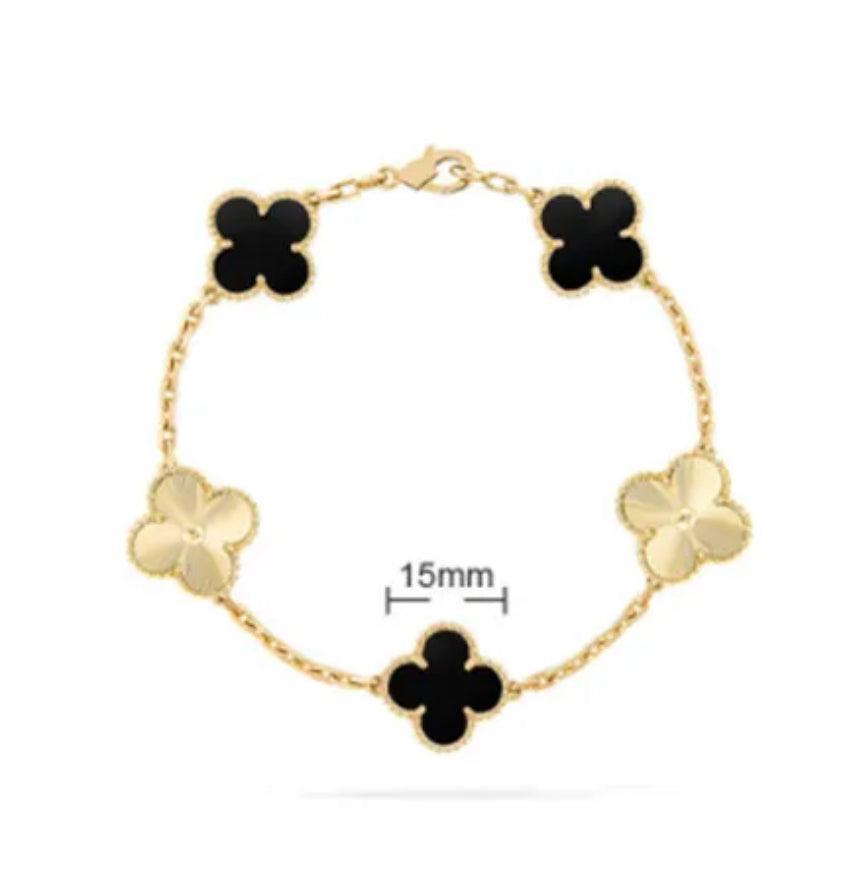 Van Cleef Vintage Alhambra Bracelet 18K Gold Plated Women's Jewelry 19 models✨ - buyonlinebehappy