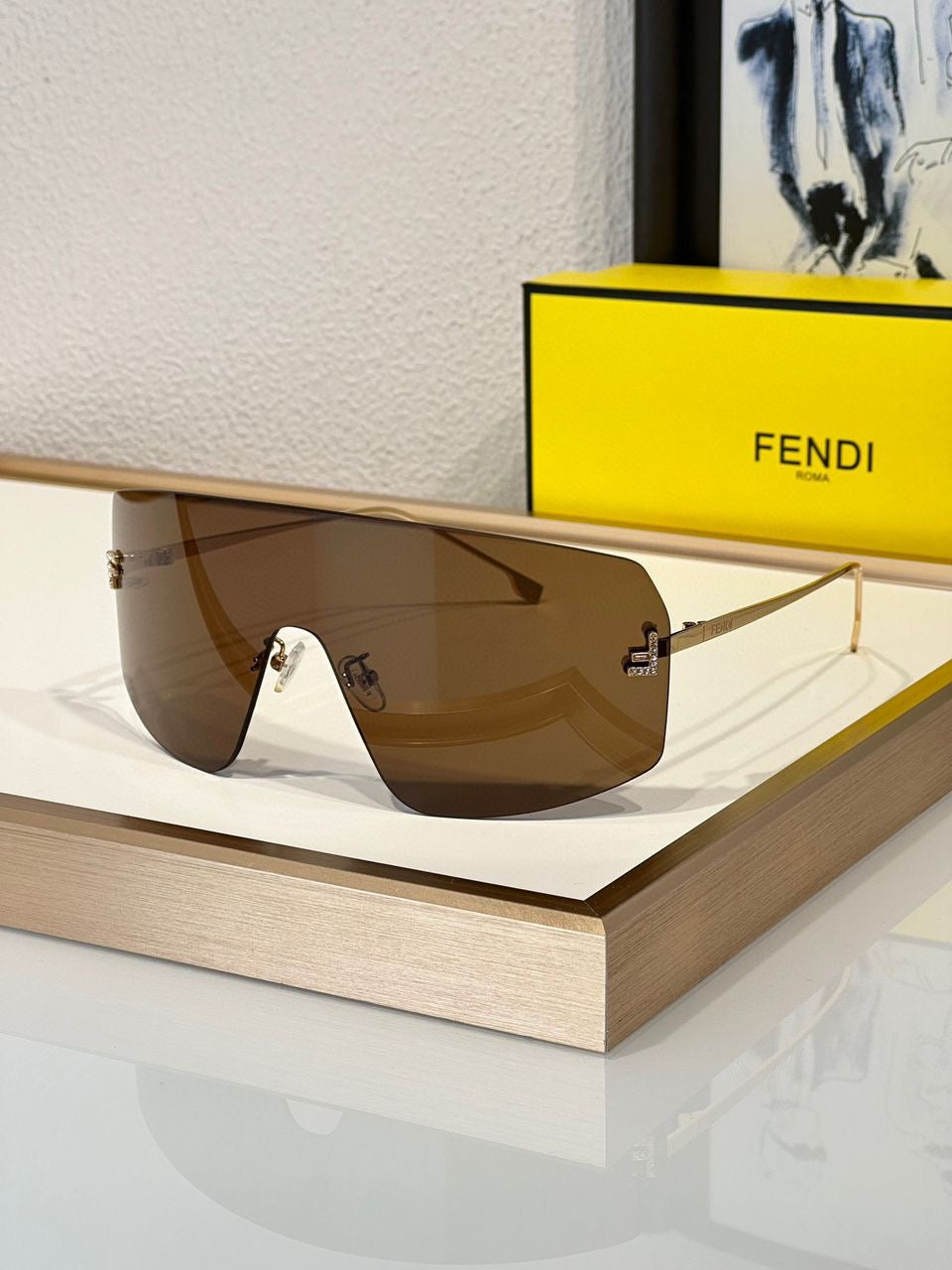 Fendi 2024 First Mask FE 4121 US 28G Shield Sunglasses Women's✨ - buyonlinebehappy