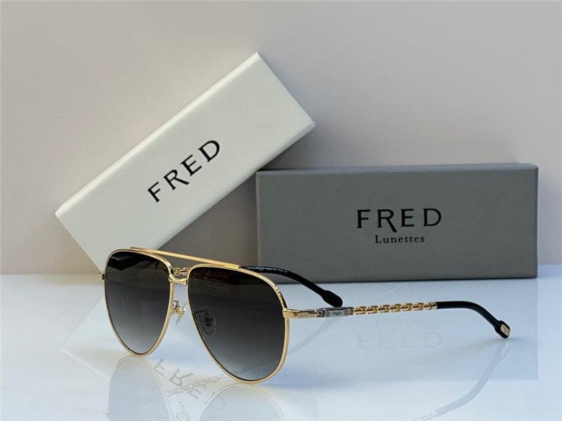 FRED MEN SUNGLASSES 40051U GOLD 24k PLATED FRAME HIGH QUALITY WITH LENS ✨ - buyonlinebehappy