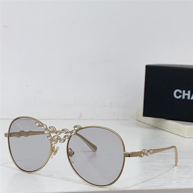 2024 CHANEL Pilot Metal & Strass Sunglasses 9566B 🖤 - buyonlinebehappy