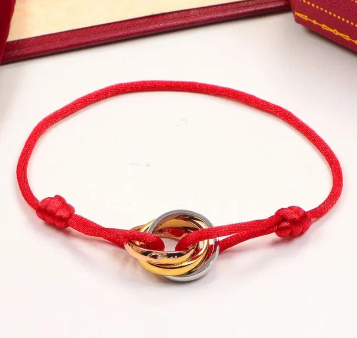 Cartier 18K Gold Plated Jewelry TRINITY Bracelet yellow rose silver ✨ - buyonlinebehappy