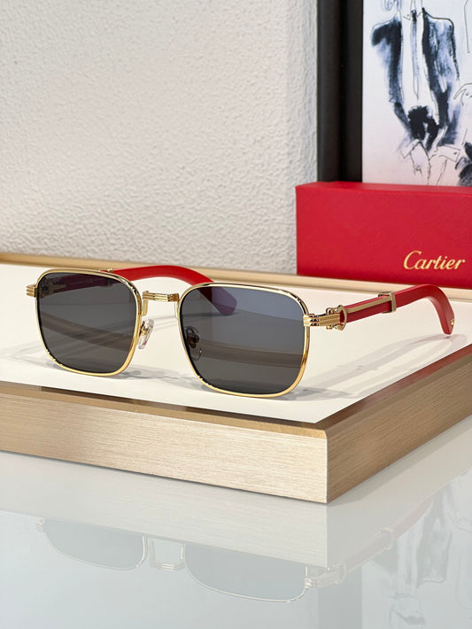 -  Cartier CT 0363S-NV Horn (Gold/Black) / Wood (Gold/Red)  $3495 ✨ - buyonlinebehappy