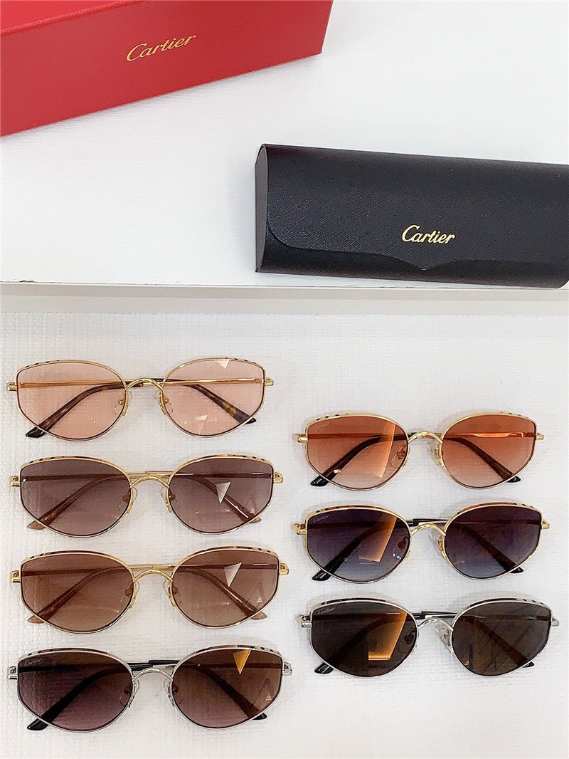 NEW Cartier metal frame sunglasses Panthere Women's s  0300S | 001 🐆 - buyonlinebehappy