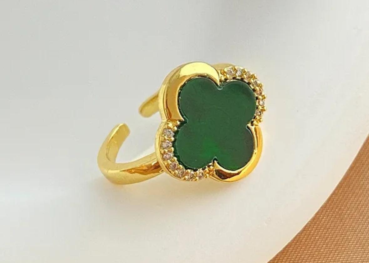 Van Cleef Vintage Alhambra Rings 18K Gold Plated Women's Jewelry 18 models✨ - buyonlinebehappy