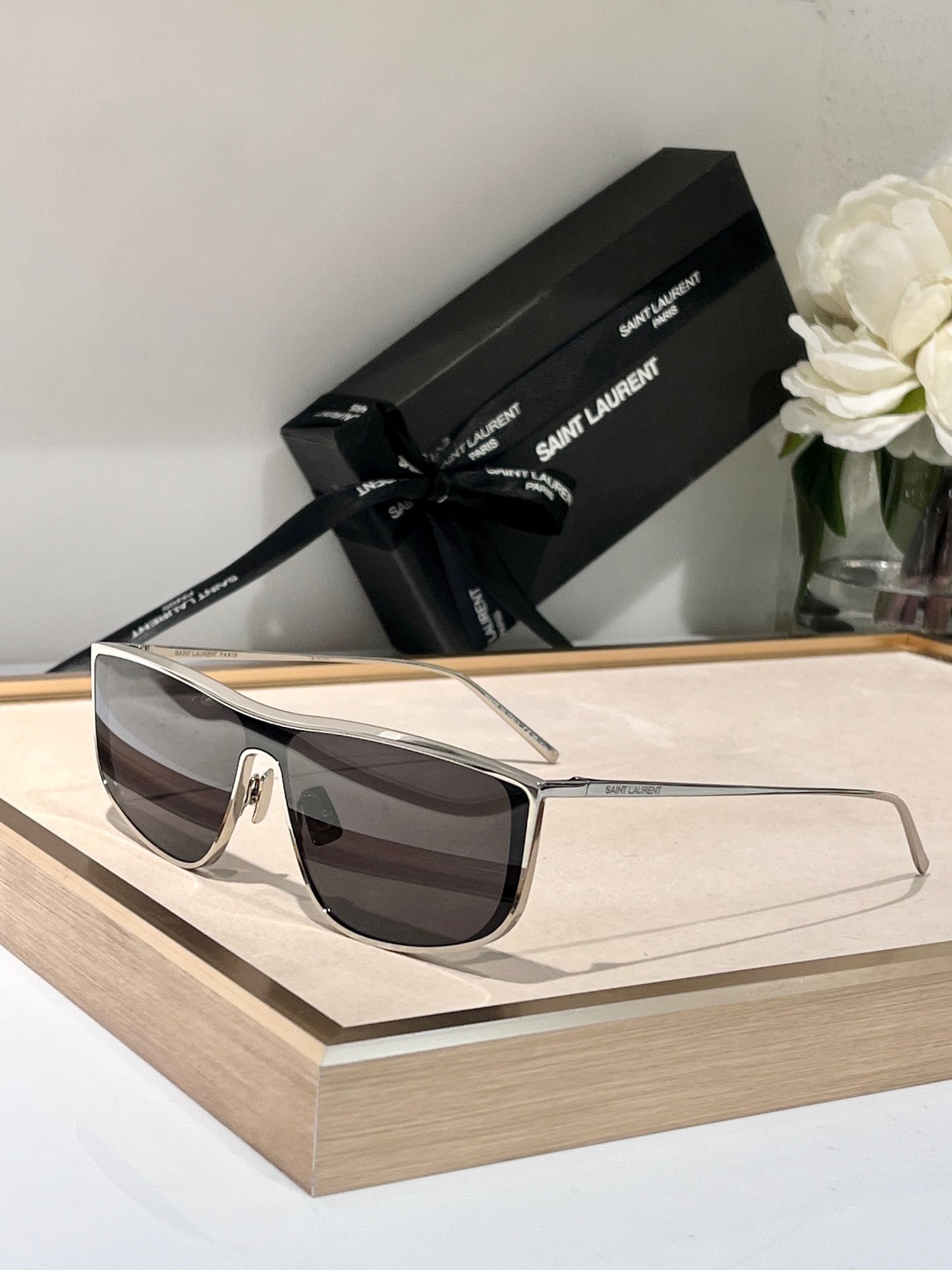 Saint Laurent SILVER-GOLD SL 605 LUNA’ Sunglasses✨ - buyonlinebehappy