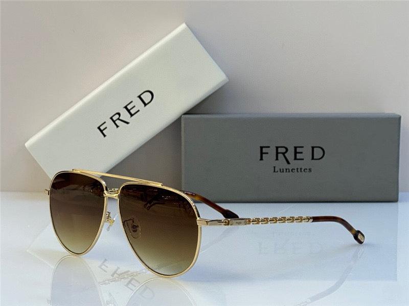 FRED MEN SUNGLASSES 40051U GOLD 24k PLATED FRAME HIGH QUALITY WITH LENS ✨ - buyonlinebehappy