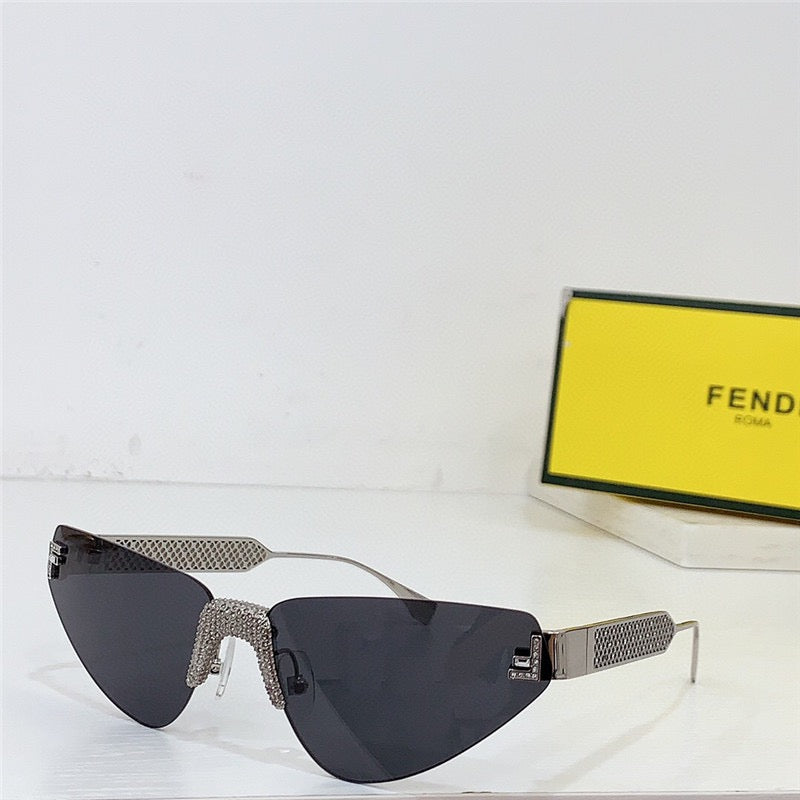 2024 FENDI First Crystal Gold metal Sunglasses shape Women's✨ - buyonlinebehappy