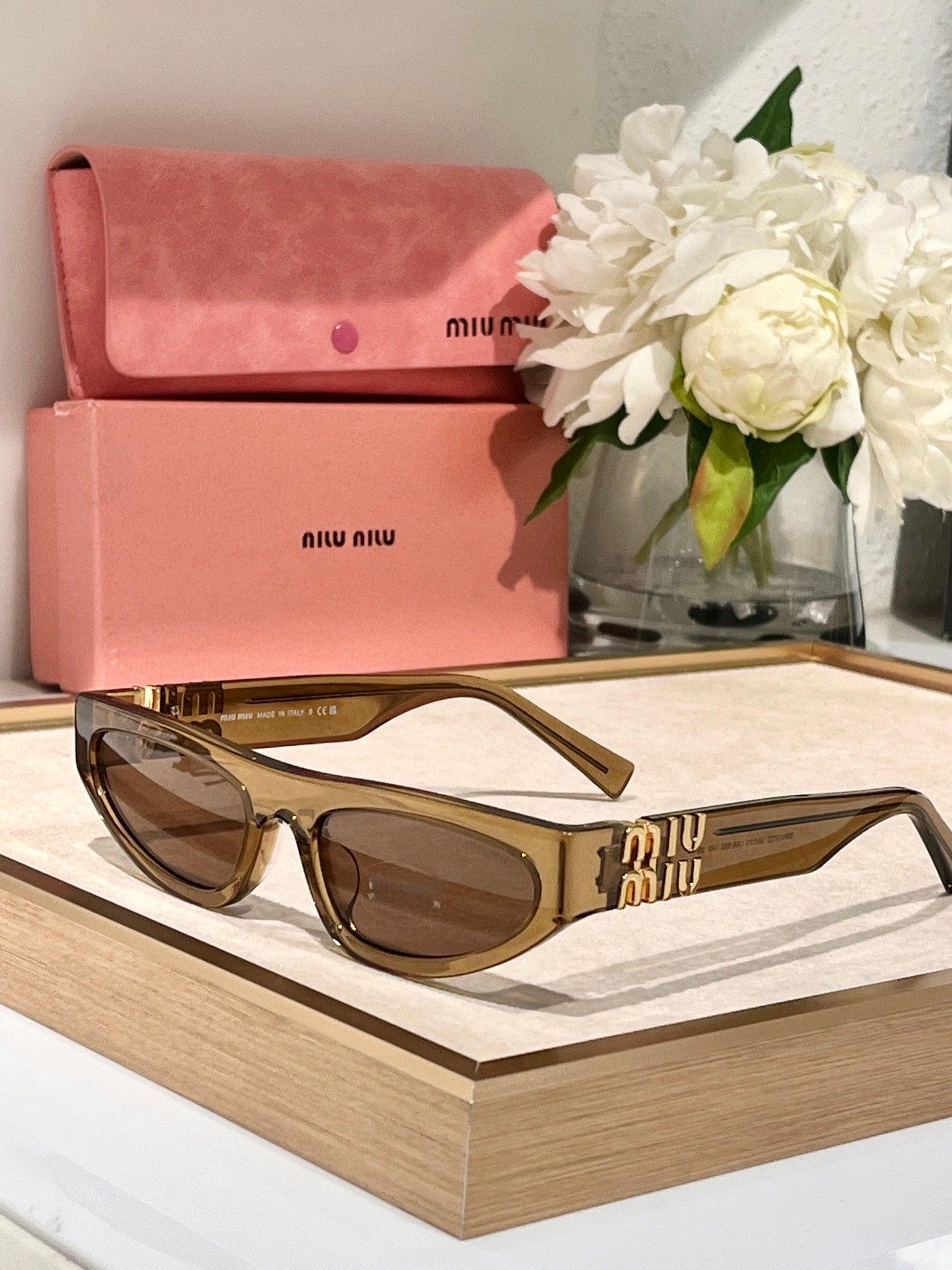 Miu Miu Glimpse oval-frame Acetate - 54 -07ZS Women's Sunglasses - buyonlinebehappy