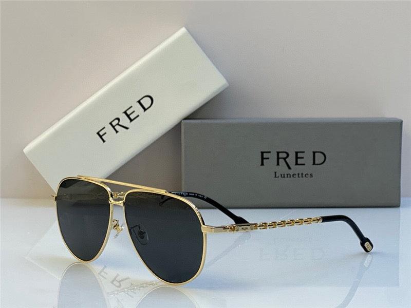 FRED MEN SUNGLASSES 40051U GOLD 24k PLATED FRAME HIGH QUALITY WITH LENS ✨ - buyonlinebehappy