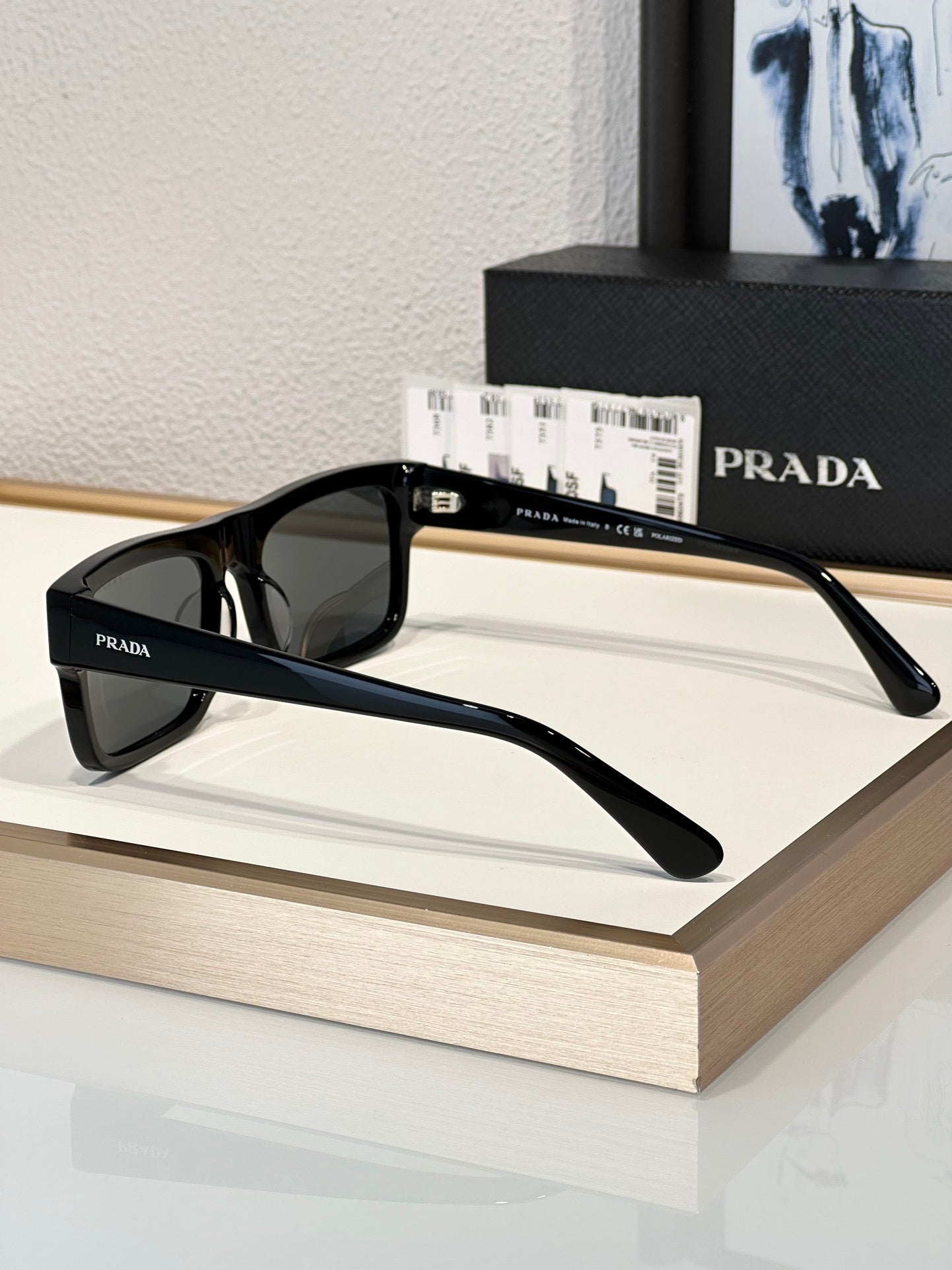 Prada PR A10S Rectangular Brown POLARISED Men's Sunglasses  🟥 - buyonlinebehappy