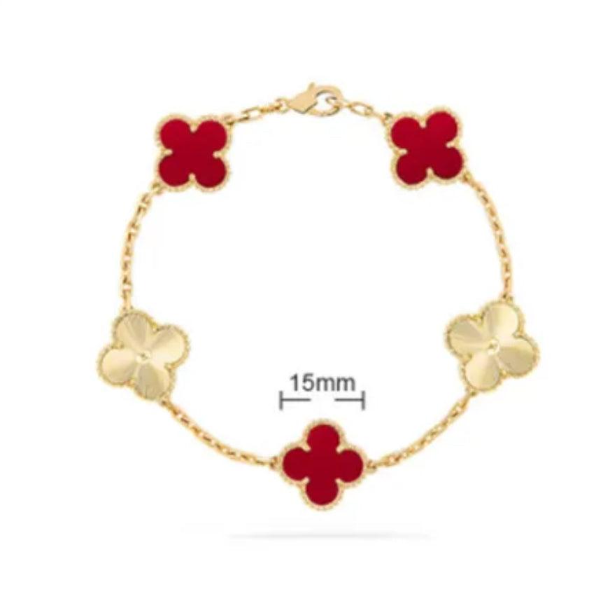 Van Cleef Vintage Alhambra Bracelet 18K Gold Plated Women's Jewelry 19 models✨ - buyonlinebehappy