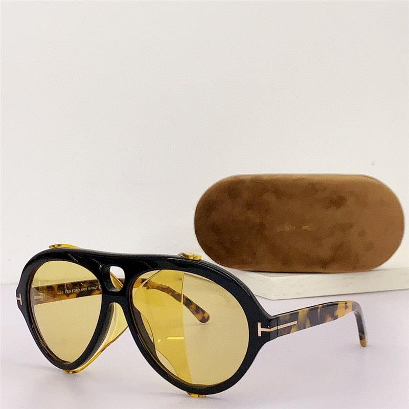 Tom Ford Neughman FT 0882 Black Havana Yellow Sunglasses ✨ - buyonlinebehappy