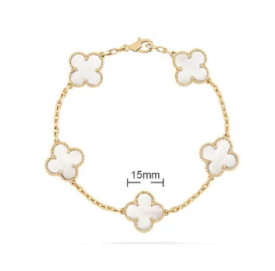 Van Cleef Vintage Alhambra Bracelet 18K Gold Plated Women's Jewelry 19 models✨ - buyonlinebehappy