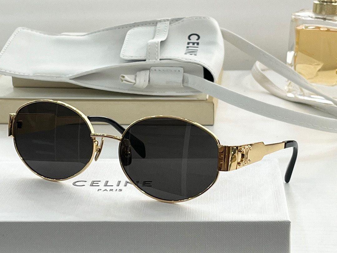 CELINE ovals Triomphe Metal 01 CL40235U 30N Sunglasses ✨ - buyonlinebehappy