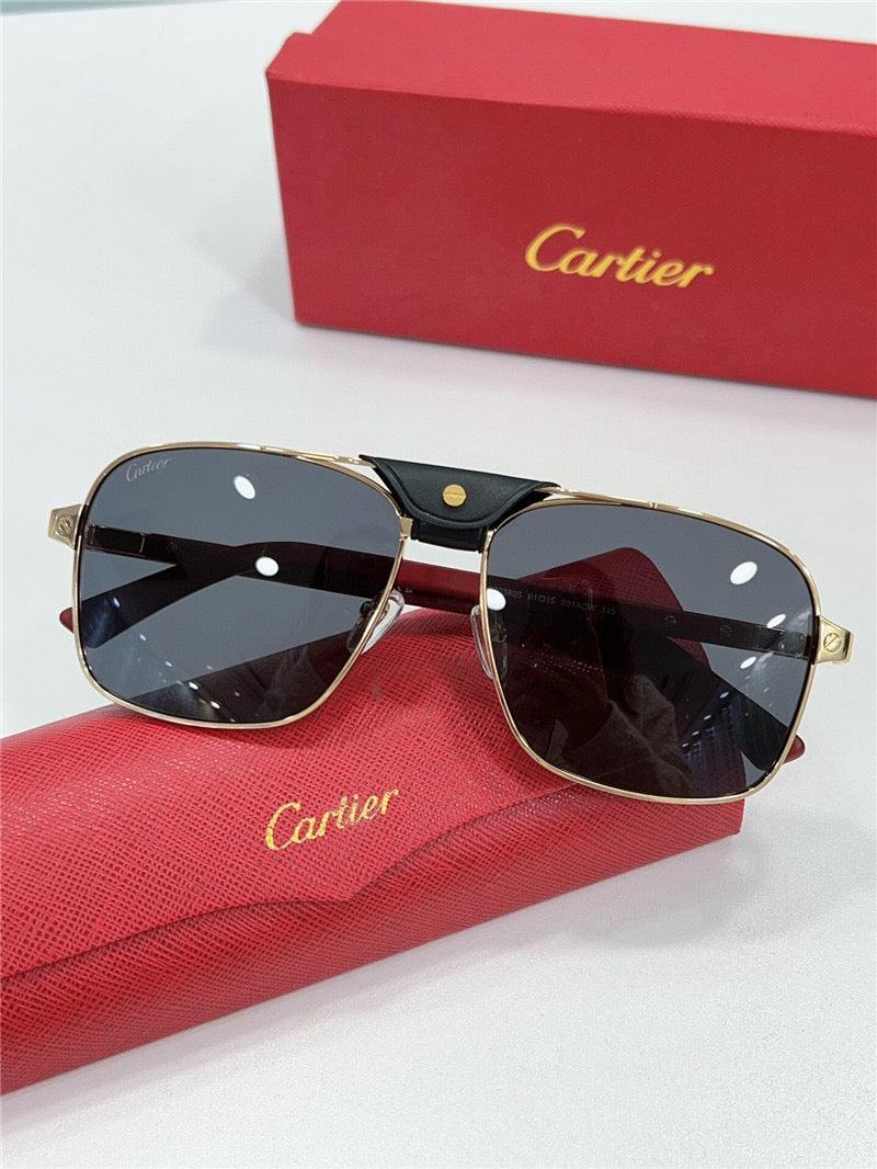 CARTIER SANTOS CT0389S Horn Men's SUNGLASSES 👑 - buyonlinebehappy