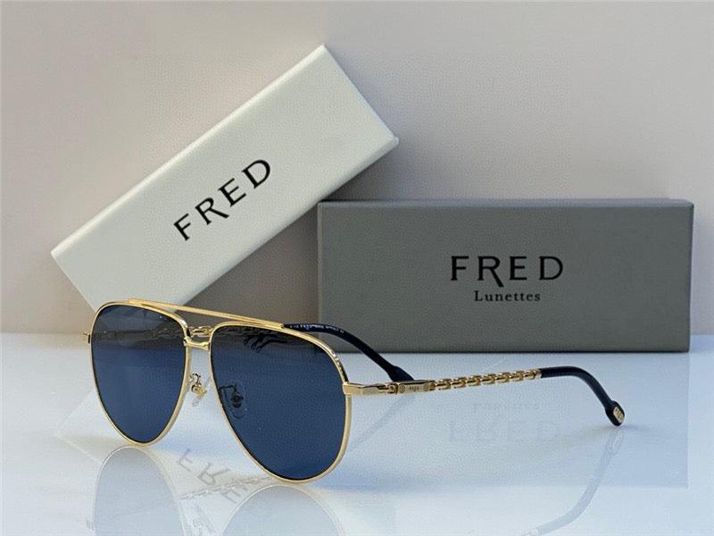 FRED MEN SUNGLASSES 40051U GOLD 24k PLATED FRAME HIGH QUALITY WITH LENS ✨ - buyonlinebehappy