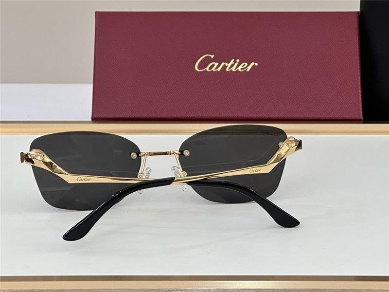 CARTIER CT 0120 - Trouserer - Platinum-Gold Sunglasses Men's Sunglasses 👑 - buyonlinebehappy