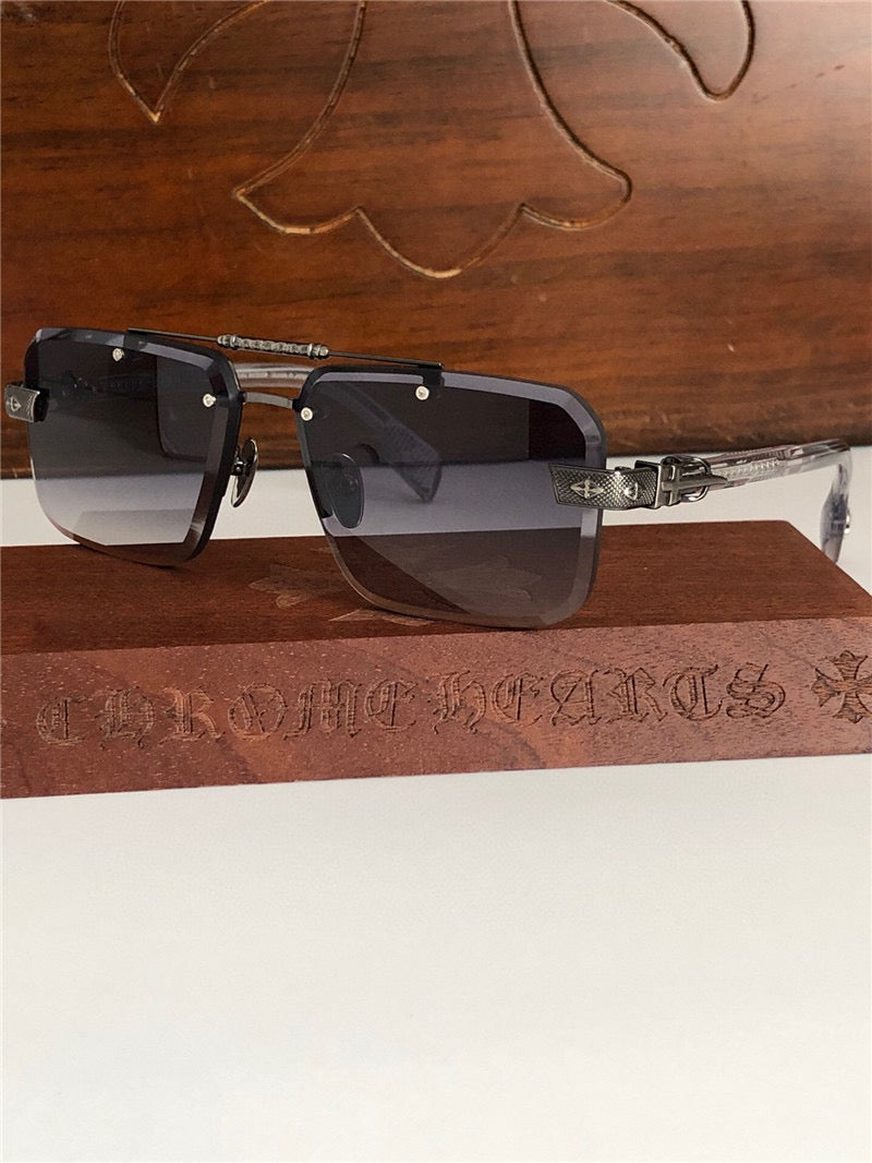 Chrome Hearts 8277 Shield Tinted Zeiss Lenses Sunglasses⚜️ - buyonlinebehappy