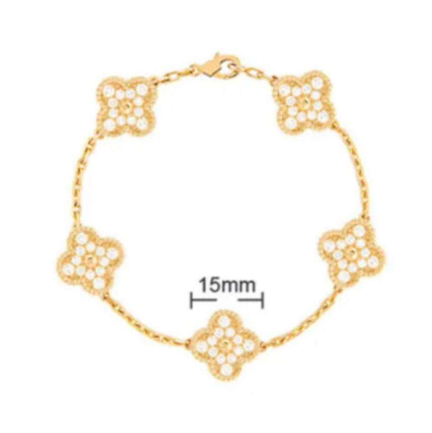 Van Cleef Vintage Alhambra Bracelet 18K Gold Plated Women's Jewelry 19 models✨ - buyonlinebehappy