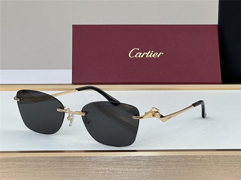 CARTIER CT 0120 - Trouserer - Platinum-Gold Sunglasses Men's Sunglasses 👑 - buyonlinebehappy