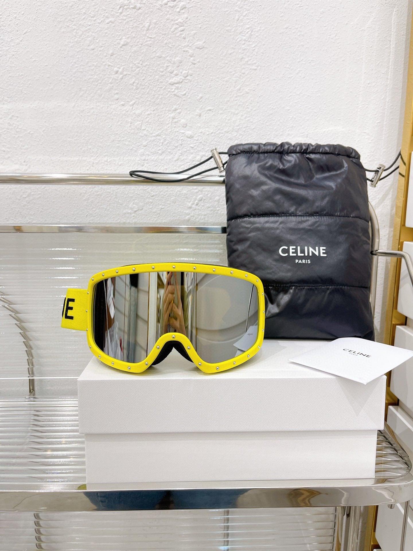 1 2024 CELINE EYEWEAR Studded Ski Goggles Sunglasses ✨ - buyonlinebehappy