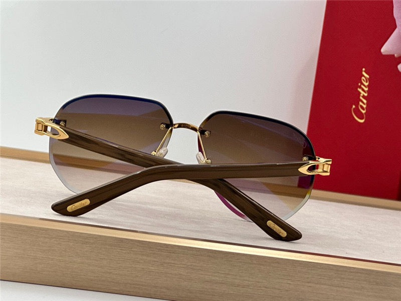 Cartier C DECOR CT0440S Wood frame Unisex Sunglasses 🐆 - buyonlinebehappy