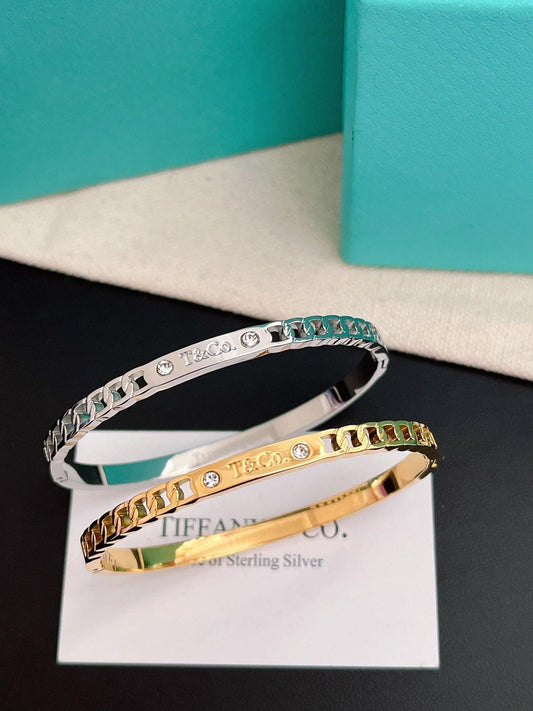 Tiffany&Co 18k gold plated Hinged Style Bangle bracelets ✨ - buyonlinebehappy
